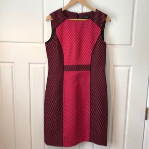 Tahari Black and raspberry sleeveless dress